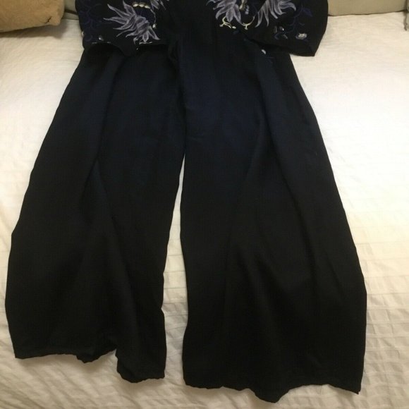 Free People Black Boho Gypsy Rose Embroidered Jumpsuit - Picture 7 of 7